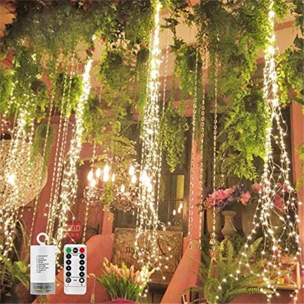 220 LED Firefly Fairy Lights Battery Operated Remote Waterproof